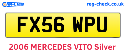 FX56WPU are the vehicle registration plates.