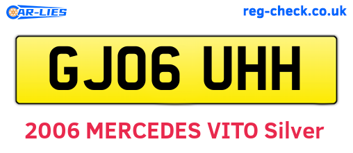 GJ06UHH are the vehicle registration plates.