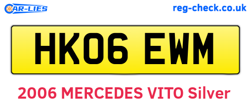 HK06EWM are the vehicle registration plates.
