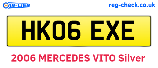 HK06EXE are the vehicle registration plates.