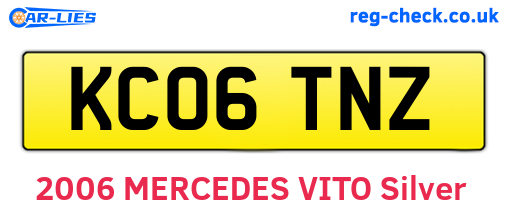 KC06TNZ are the vehicle registration plates.