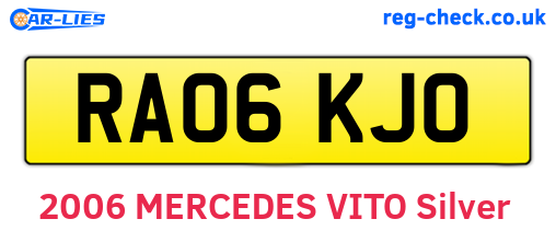 RA06KJO are the vehicle registration plates.