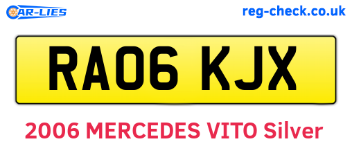 RA06KJX are the vehicle registration plates.