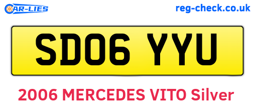 SD06YYU are the vehicle registration plates.