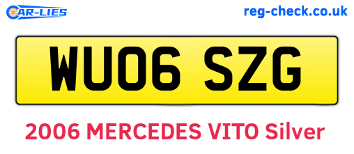 WU06SZG are the vehicle registration plates.