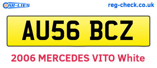 AU56BCZ are the vehicle registration plates.