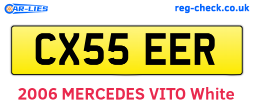 CX55EER are the vehicle registration plates.