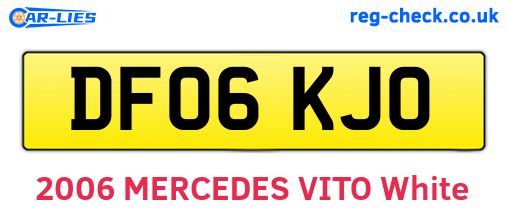 DF06KJO are the vehicle registration plates.