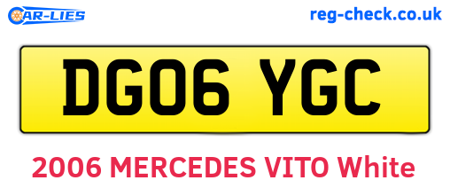 DG06YGC are the vehicle registration plates.
