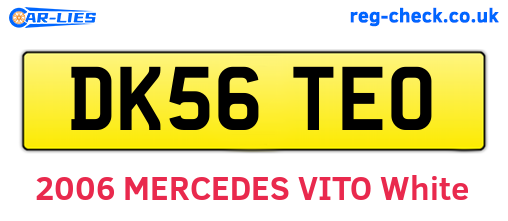 DK56TEO are the vehicle registration plates.