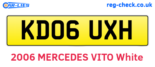 KD06UXH are the vehicle registration plates.