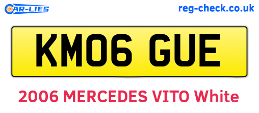 KM06GUE are the vehicle registration plates.