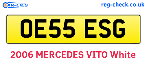 OE55ESG are the vehicle registration plates.