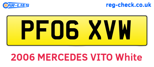 PF06XVW are the vehicle registration plates.