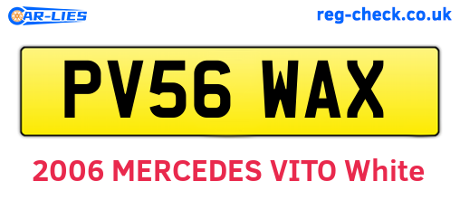 PV56WAX are the vehicle registration plates.