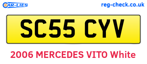 SC55CYV are the vehicle registration plates.