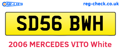 SD56BWH are the vehicle registration plates.