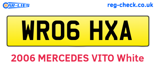 WR06HXA are the vehicle registration plates.