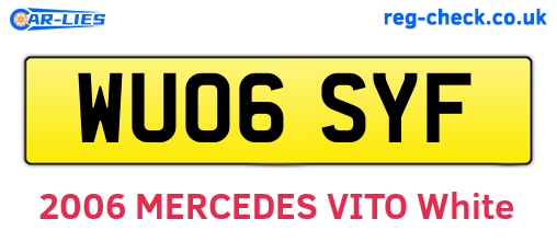 WU06SYF are the vehicle registration plates.