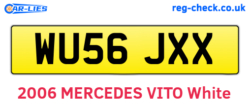 WU56JXX are the vehicle registration plates.