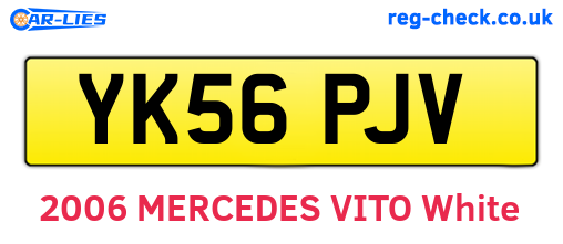 YK56PJV are the vehicle registration plates.