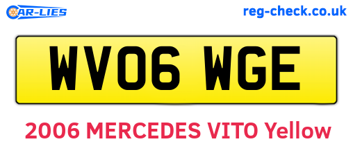 WV06WGE are the vehicle registration plates.