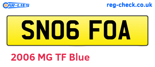 SN06FOA are the vehicle registration plates.
