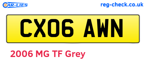 CX06AWN are the vehicle registration plates.