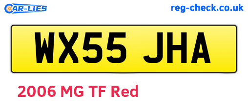 WX55JHA are the vehicle registration plates.