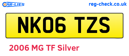 NK06TZS are the vehicle registration plates.