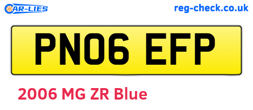 PN06EFP are the vehicle registration plates.