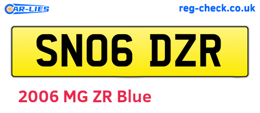 SN06DZR are the vehicle registration plates.