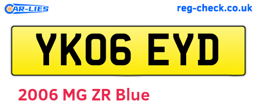 YK06EYD are the vehicle registration plates.