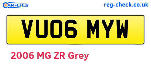 VU06MYW are the vehicle registration plates.
