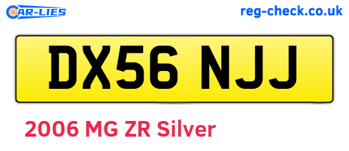 DX56NJJ are the vehicle registration plates.