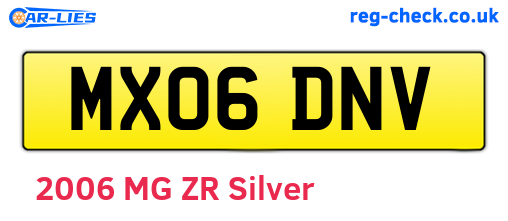 MX06DNV are the vehicle registration plates.