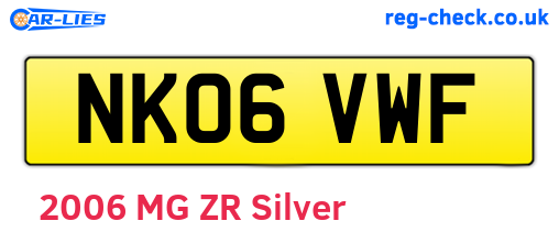 NK06VWF are the vehicle registration plates.