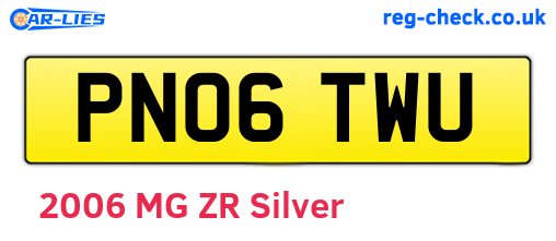 PN06TWU are the vehicle registration plates.