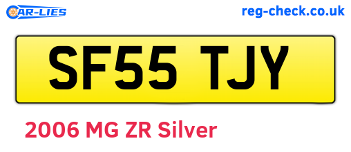 SF55TJY are the vehicle registration plates.