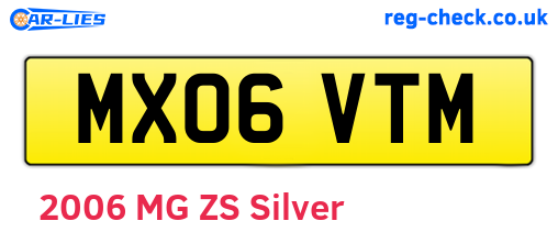 MX06VTM are the vehicle registration plates.