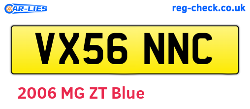 VX56NNC are the vehicle registration plates.