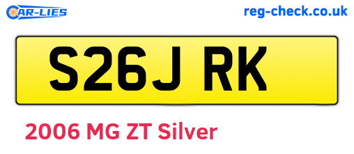 S26JRK are the vehicle registration plates.