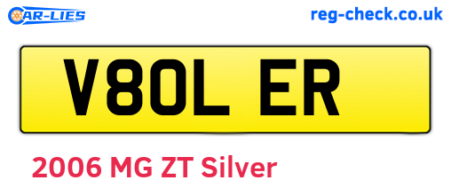 V80LER are the vehicle registration plates.