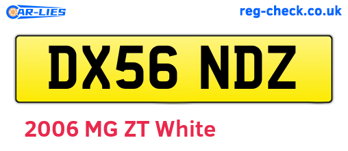 DX56NDZ are the vehicle registration plates.