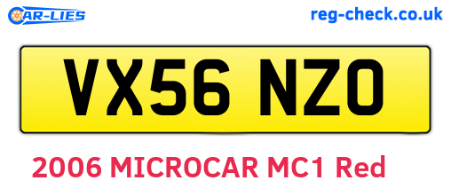 VX56NZO are the vehicle registration plates.