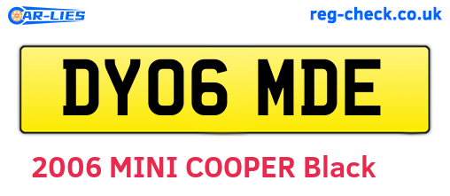 DY06MDE are the vehicle registration plates.
