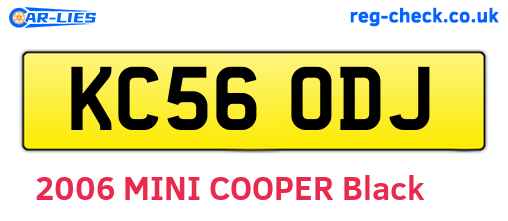 KC56ODJ are the vehicle registration plates.