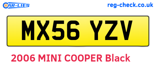 MX56YZV are the vehicle registration plates.