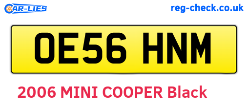 OE56HNM are the vehicle registration plates.