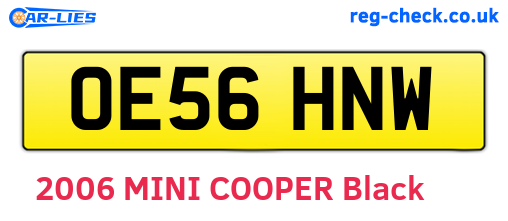 OE56HNW are the vehicle registration plates.